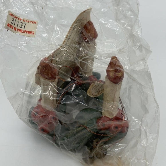 Vintage House of Hatten Candle Wreath Christmas Ornament Sealed Package - Picture 1 of 4